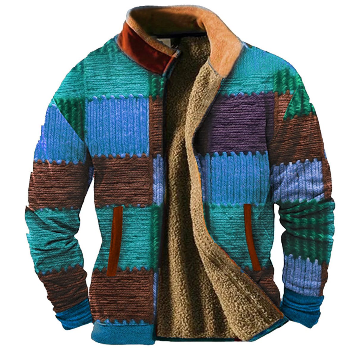 Winter Graphic Patchwork Men's jacket