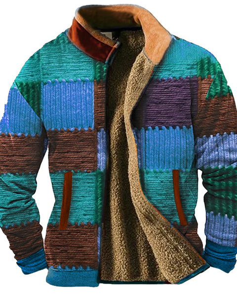 Winter Graphic Patchwork Men's jacket