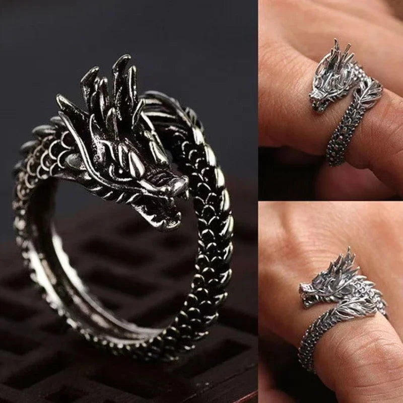 Vintage Retro  Dragon Adjustable Rings