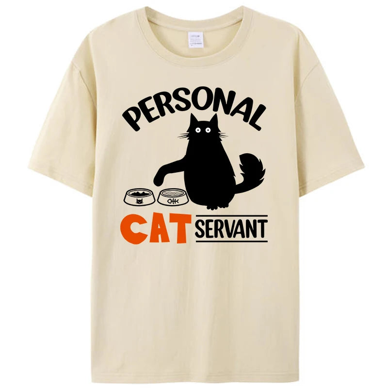 Black Cat Personal Cat Servant Funny Cat Meme Women Men's T-Shirt