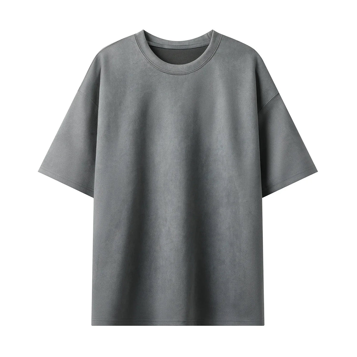 Heavyweight Suede Short Sleeve T-Shirt Men's American Oversize Trendy Loose Seven-Quarter Large Size Body Shirt Casual Wear