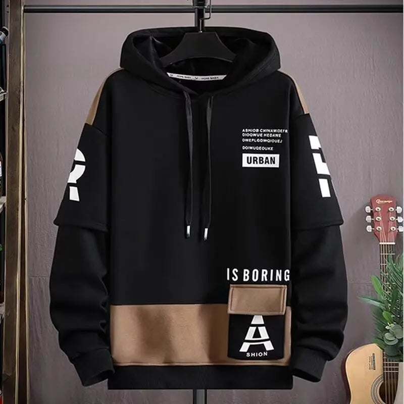 Winter Men's Sweatshirt Streetwear Long Sleeve Graphic Hoodies