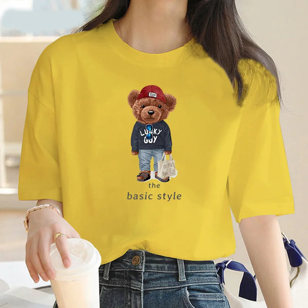 Plus Size T Shirts Summer Luxury Brand Cotton Casual Round Neck Short Sleeve High Quality Woman Tees Tops Fashion Blouse