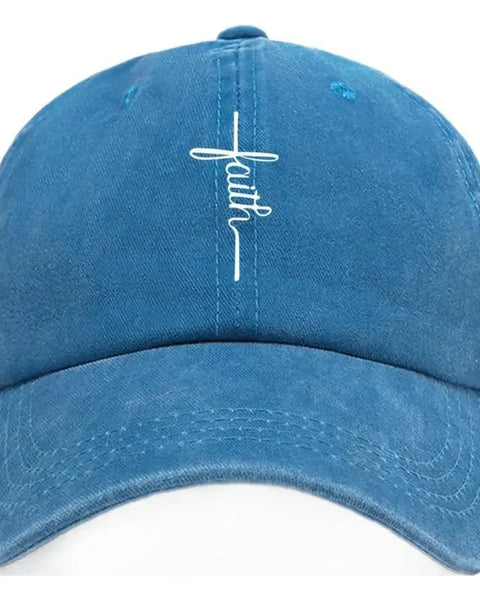 Printed Faith Soft Top Baseball Cap Unisex Outdoor Sun Protection Washable Retro Style Windproof Hat for Men And Women