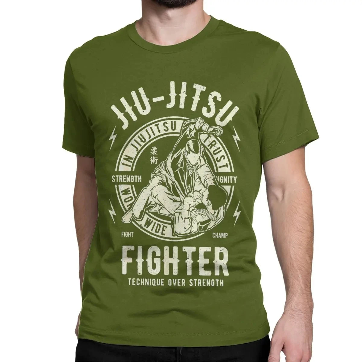 Brazilian Fighter T Shirt for Men 100% Cotton T-Shirts Crewneck Tees Short Sleeve Tops