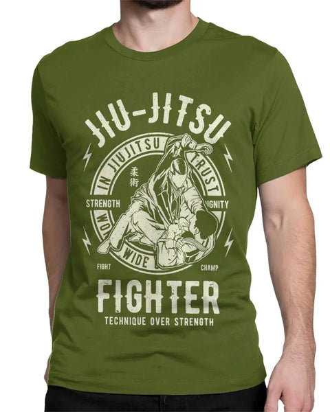 Brazilian Fighter T Shirt for Men 100% Cotton T-Shirts Crewneck Tees Short Sleeve Tops