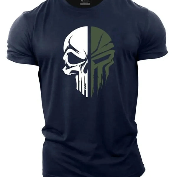 3D Men's T shirt for men Print Military Skull T Shirt Oversized Gym Short-Sleeved Sportswear Men Clothing Sport Top Tees