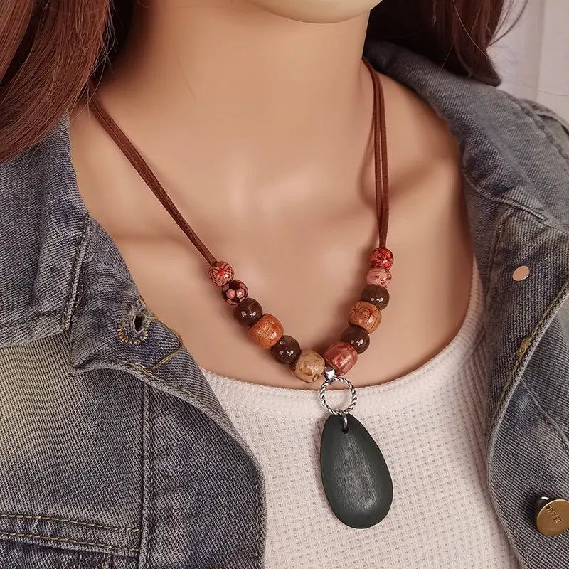 Vintage Ethnic Totem Beads Women's Necklace