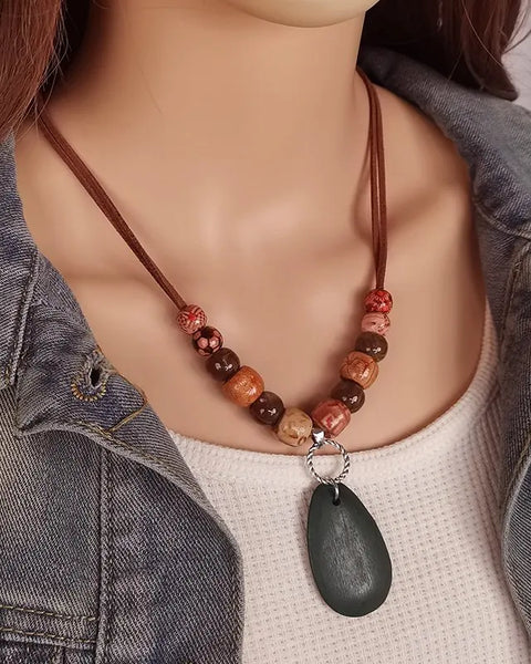 Vintage Ethnic Totem Beads Women's Necklace