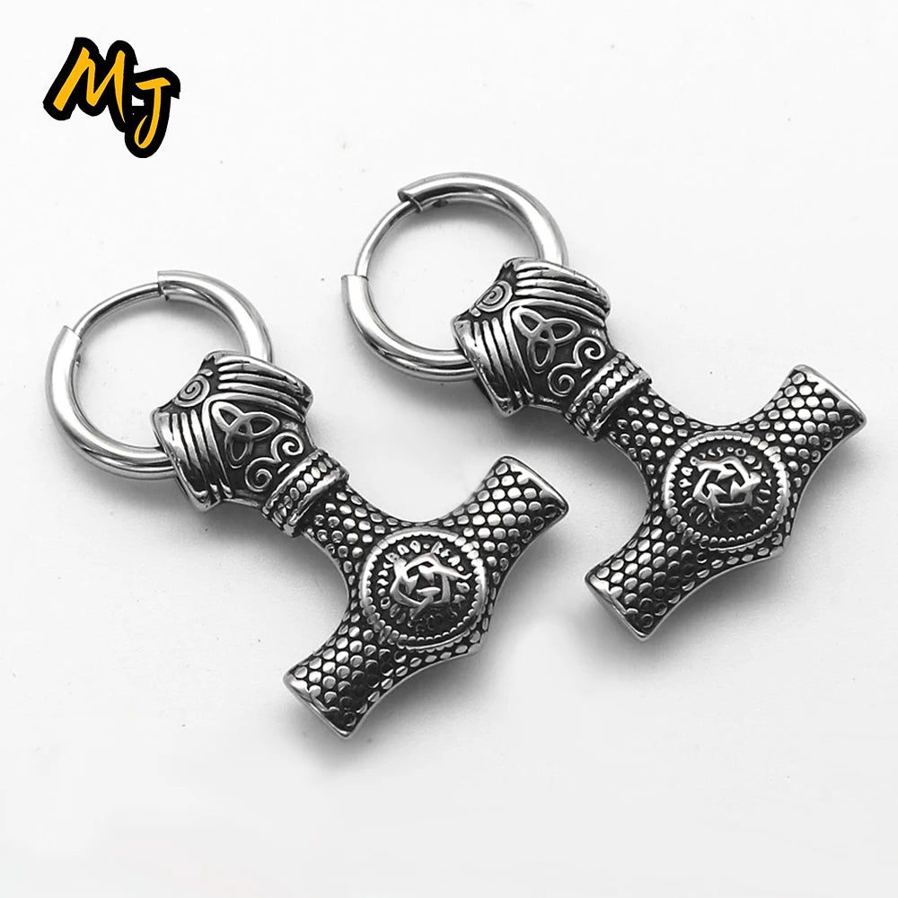 Retro Nordic Vikings Axe Earrings Man