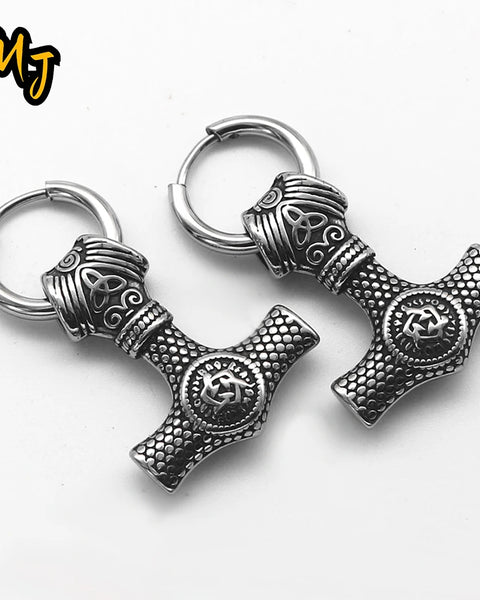 Retro Nordic Vikings Axe Earrings Man