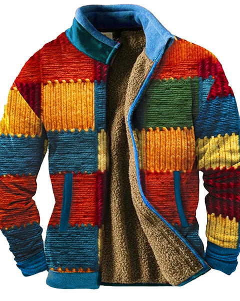 Winter Graphic Patchwork Men's jacket