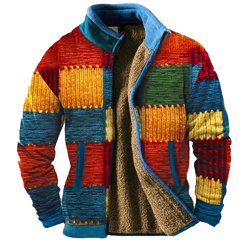 Winter Graphic Patchwork Men's jacket