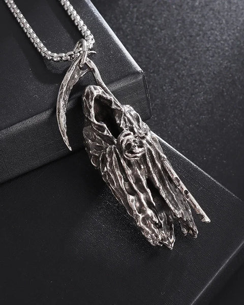 Gothic Mysterious Devil Hell Death Scythe Necklace