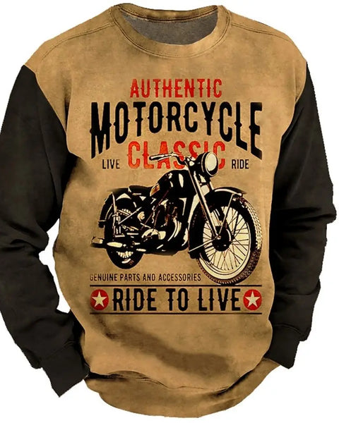 Retro Motorcycle Oversized  Men's Tees