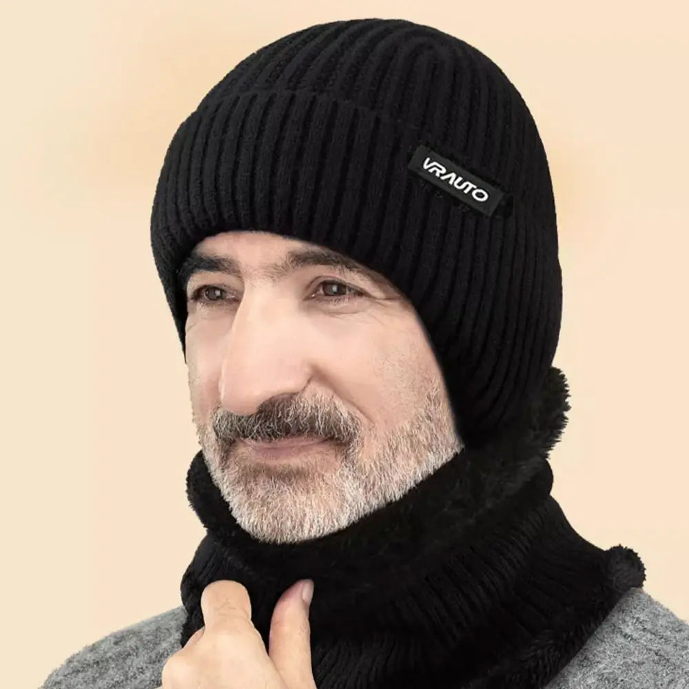 Windproof Knitted  Fleece-Lined Wool Hats