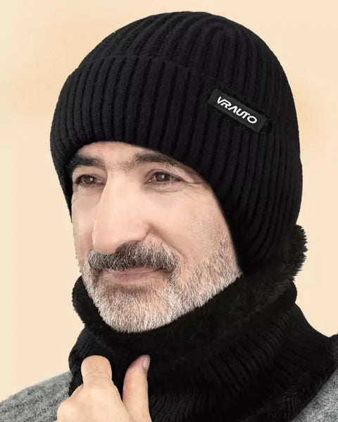 Windproof Knitted  Fleece-Lined Wool Hats