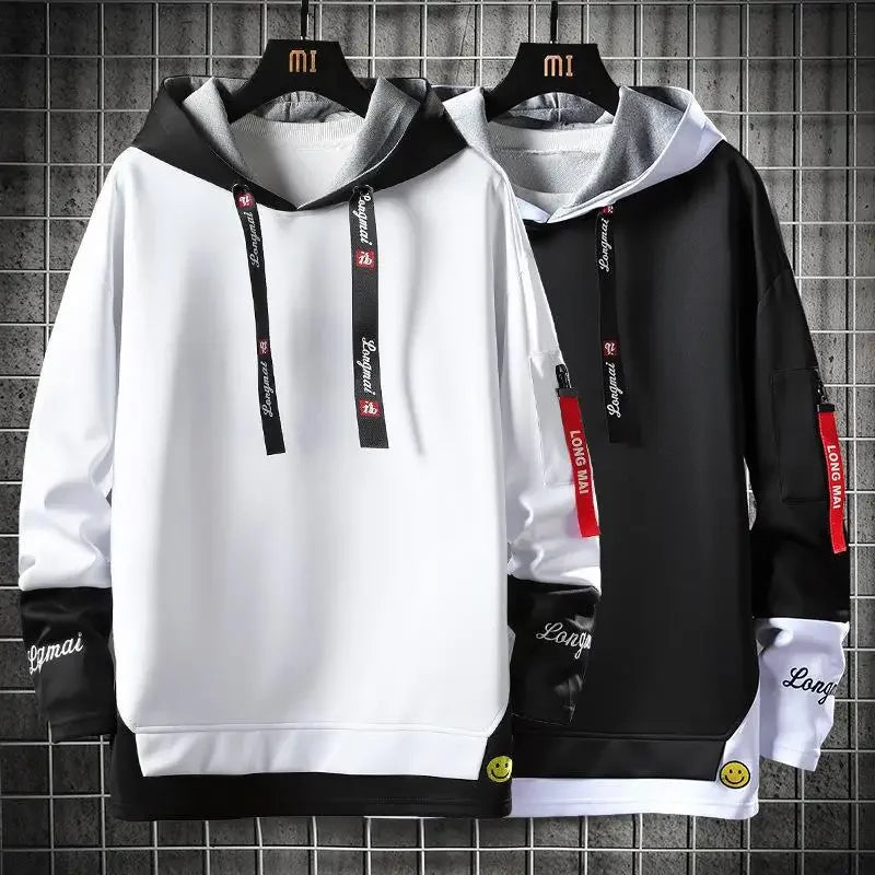 Trendy Two-Piece Illusion Sweatshirt Hooded