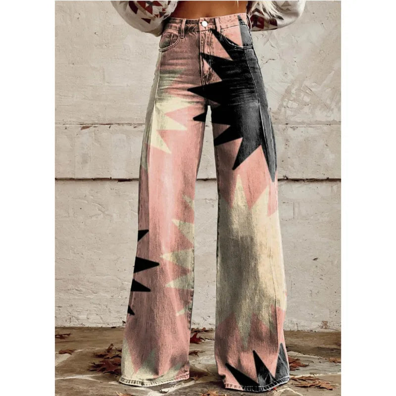 Retro Slim Mid Waist Micro Flared  Jeans  Pants