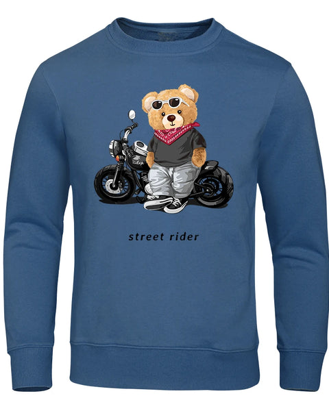 Motorcycle Enthusiast Street Rider Hoodie Men'S Sport Pullover Top Soft Streetwears Comfortable O-Neck Sweatshirt Mens