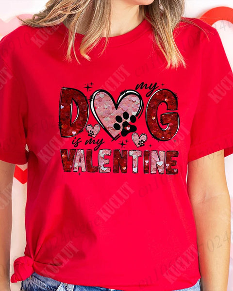 Valentine Print Casual O-Neck Fashion Streetwear  Women Graphic Tees