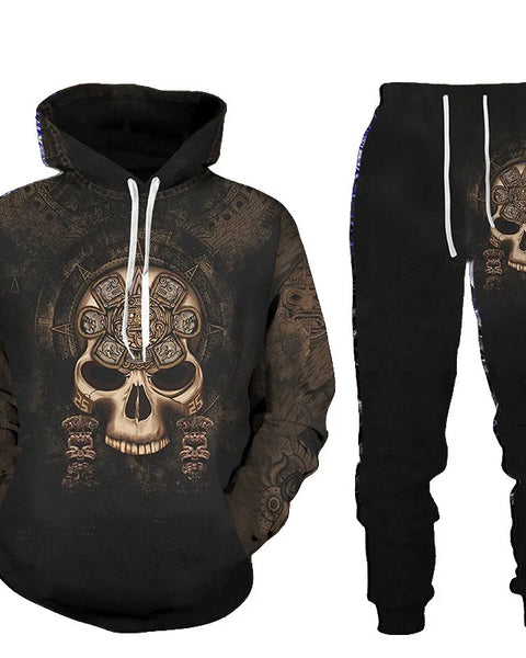 Men's Tracksuit Suit  Terror Skull Graphic 3D Print