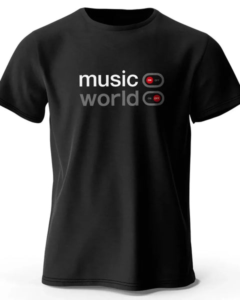 Men's Music World Printed T-Shirt  Cotton Oversized Classic Funny Graphic Tees for Men Women Summer Tops