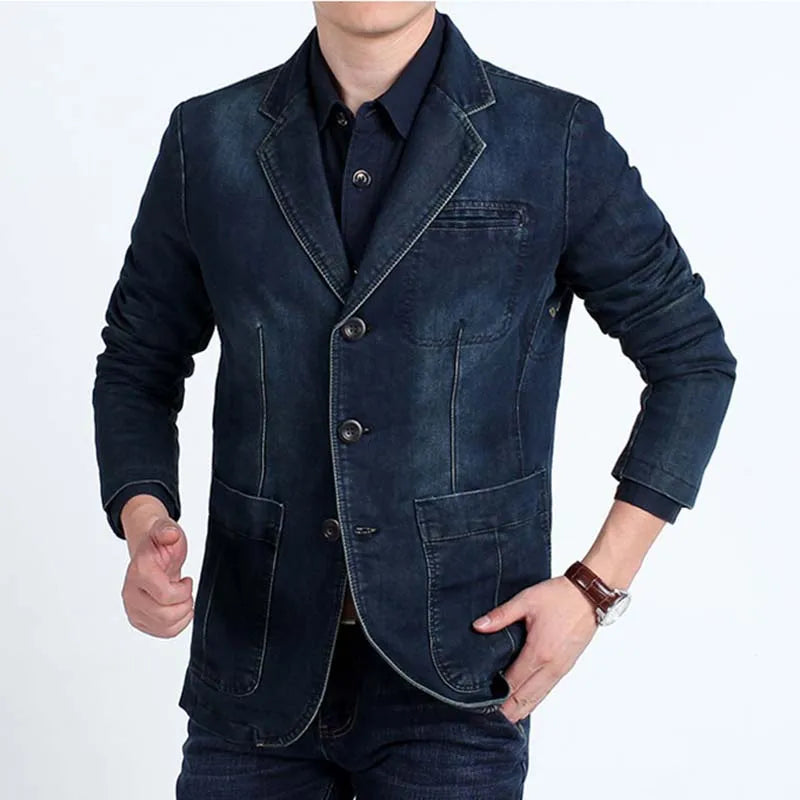 winter  Men's Denim Jacket Bomber Coat