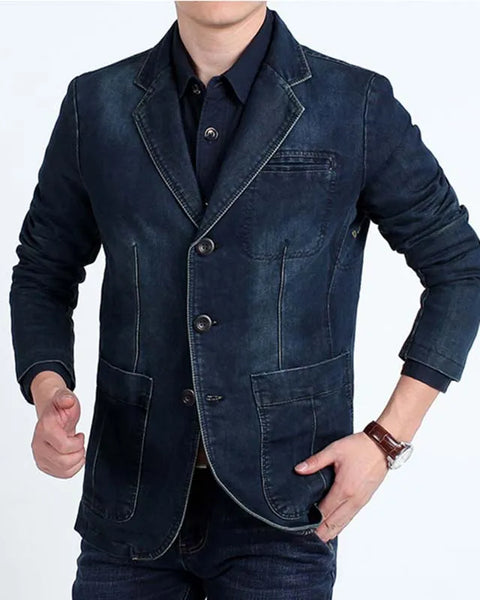 winter  Men's Denim Jacket Bomber Coat