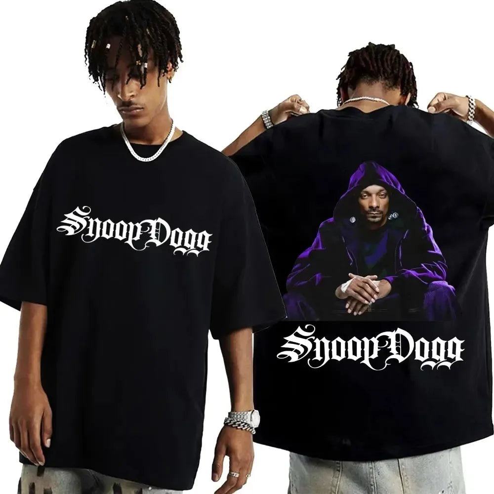 Men Oversized T-shirt Streetwear Rapper Snoop Dogg Graphic T Shirt Men Hip Hop Fashion Style