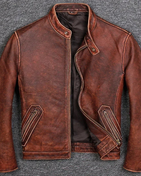 Winter  Men's Genuine Cow Leather Jacket