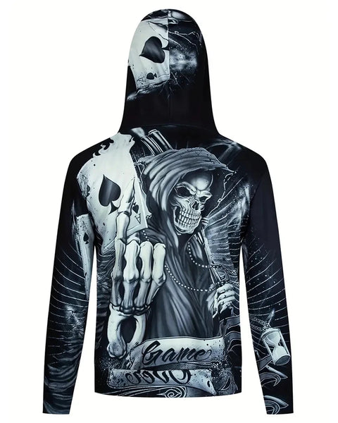 Retro Men's 3D Printed Skull Spades hoodies