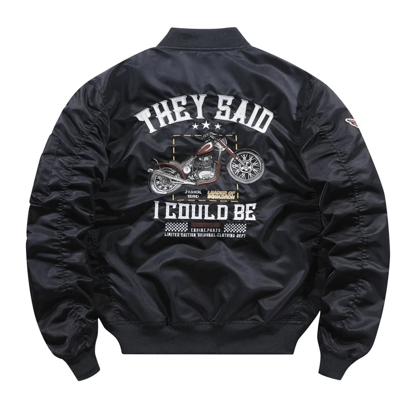 original motorcycle embroidery letter men's  streetwear jackets outdoors