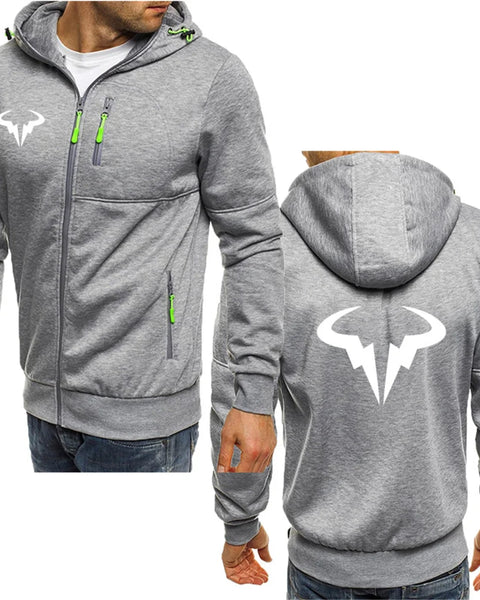 Trendy cross-border design  double-sided printed comfortable zippered hoodie for men's