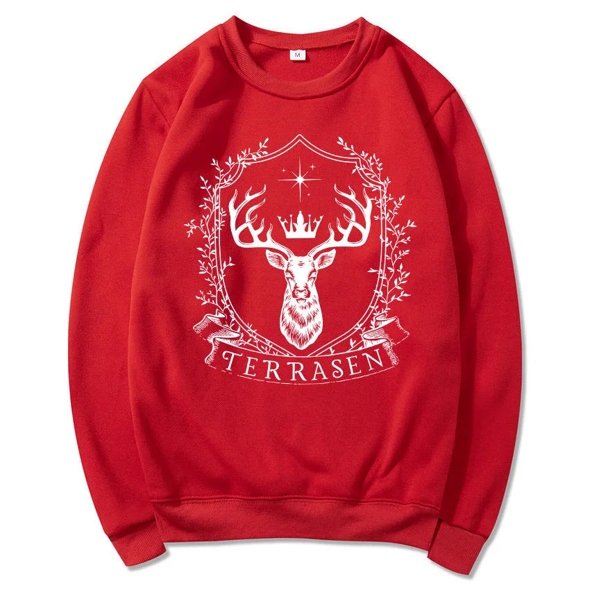 Terrasen Throne of Glass Sarah J Maas Series Hoodie Vintage Pullover Women Crewneck Sweatshirts