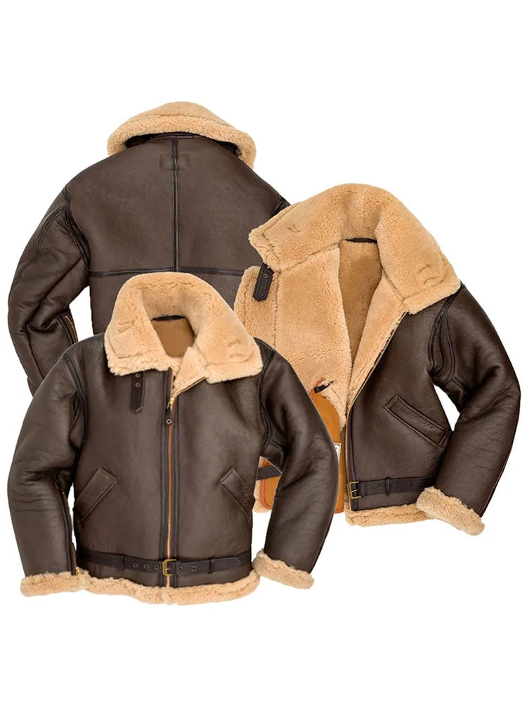 Winter Faux Leather Fur Warm Coat For Male