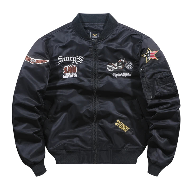 original motorcycle embroidery letter men's  streetwear jackets outdoors