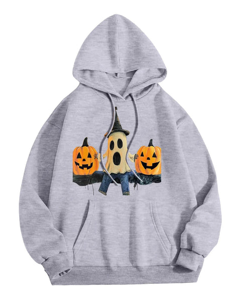 Loose Fit Hoodie Sweatshirt Pumpkin Halloween Men's Fashion Casual Comfortable Streetwear Style China Made Clothing
