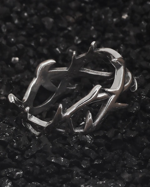 925 Sterling Silver Gothic Thorn Couple Rings for Women Men  Adjustable