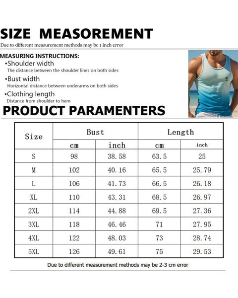 Summer Temperament Men's Tank Top Men's Beach Casual Holiday Wear 3D Printed Daily Outdoor Sports Sleeveless Crew Neck Tank Top