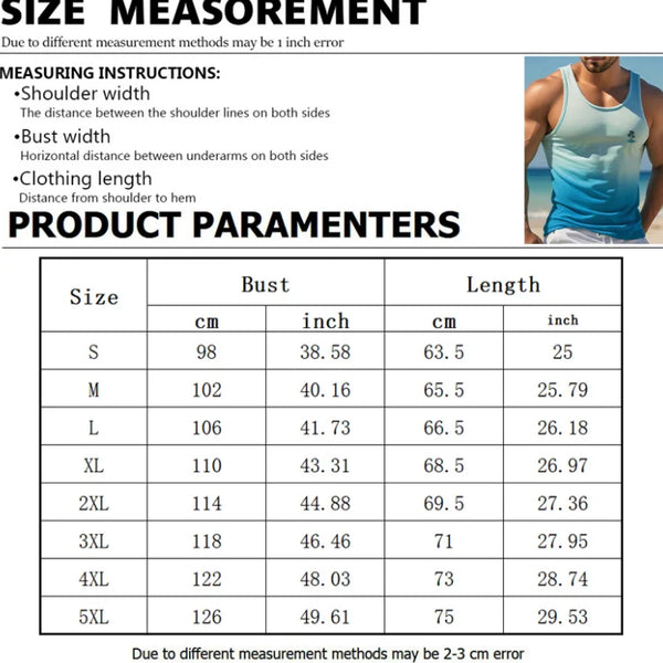 Summer Temperament Men's Tank Top Men's Beach Casual Holiday Wear 3D Printed Daily Outdoor Sports Sleeveless Crew Neck Tank Top