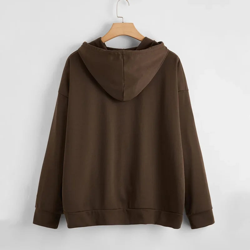 Women Pocket Front Knot Oversize hoodies