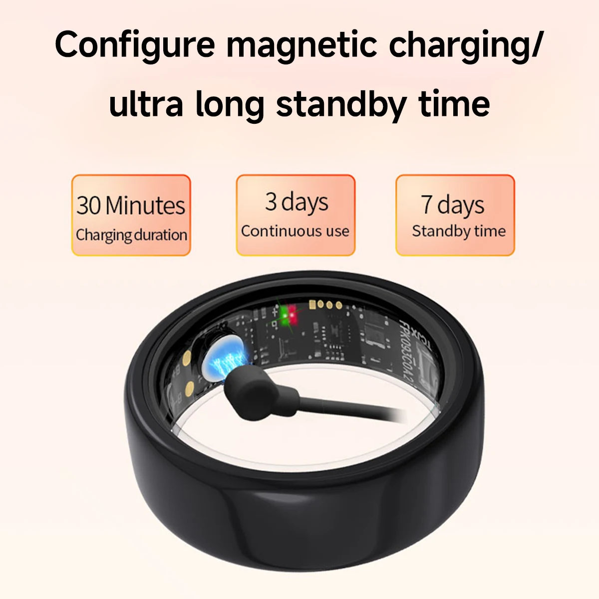 Smart Ring Blood Pressure Monitoring Sleep Health Waterproof