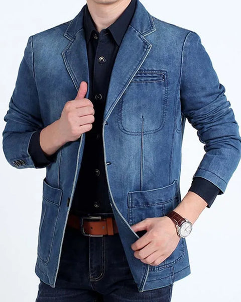 winter  Men's Denim Jacket Bomber Coat