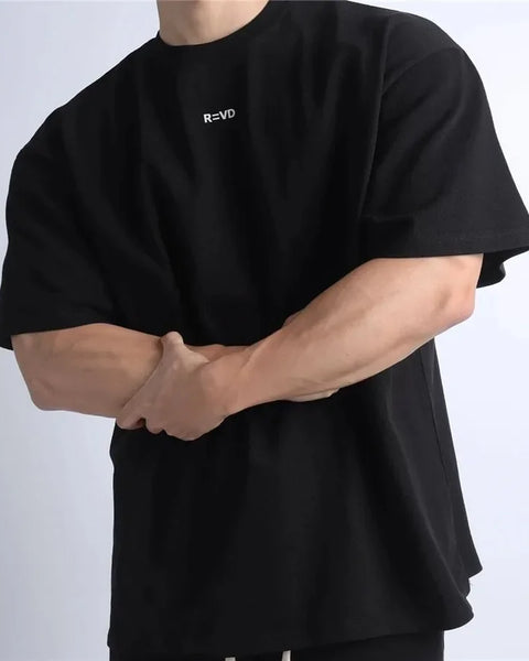 Hip Hop Oversize S-4xl Men Loose Fitness T Shirt Fashion Gym Running T-shirts Summer Gym Short Sleeve Cotton Casual Tees Tops