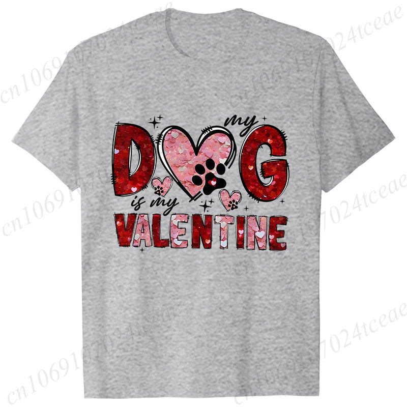 Valentine Print Casual O-Neck Fashion Streetwear  Women Graphic Tees