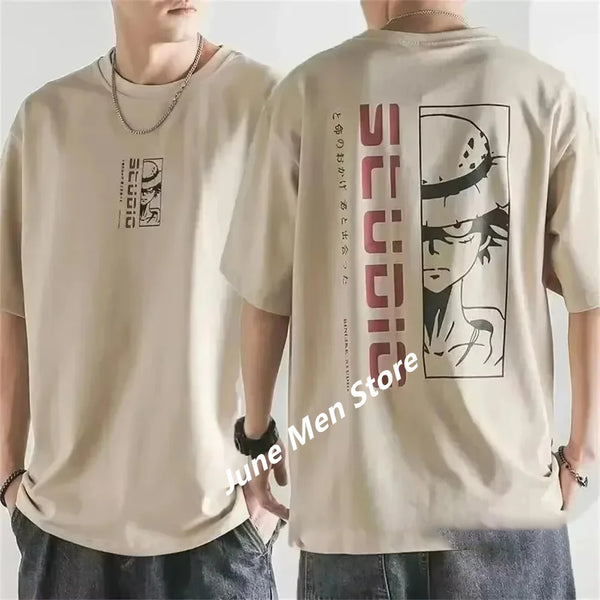 (Uniqlo）Japanes One Piece Cotton Luffy Tshirt Top Men Cotton T Shirt Summer Women Men Cotton Oversized Tshirt For Men Clothes