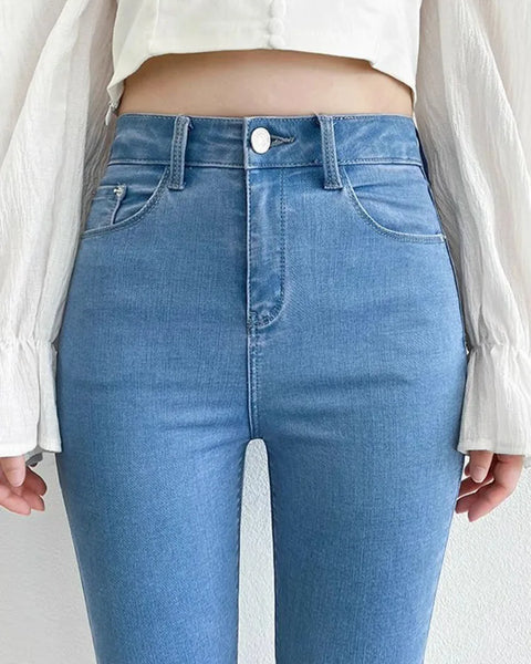 High Waist Skinny Pencil Jeans Woman Large Size Streetwear Slim Stretch Denim Pants