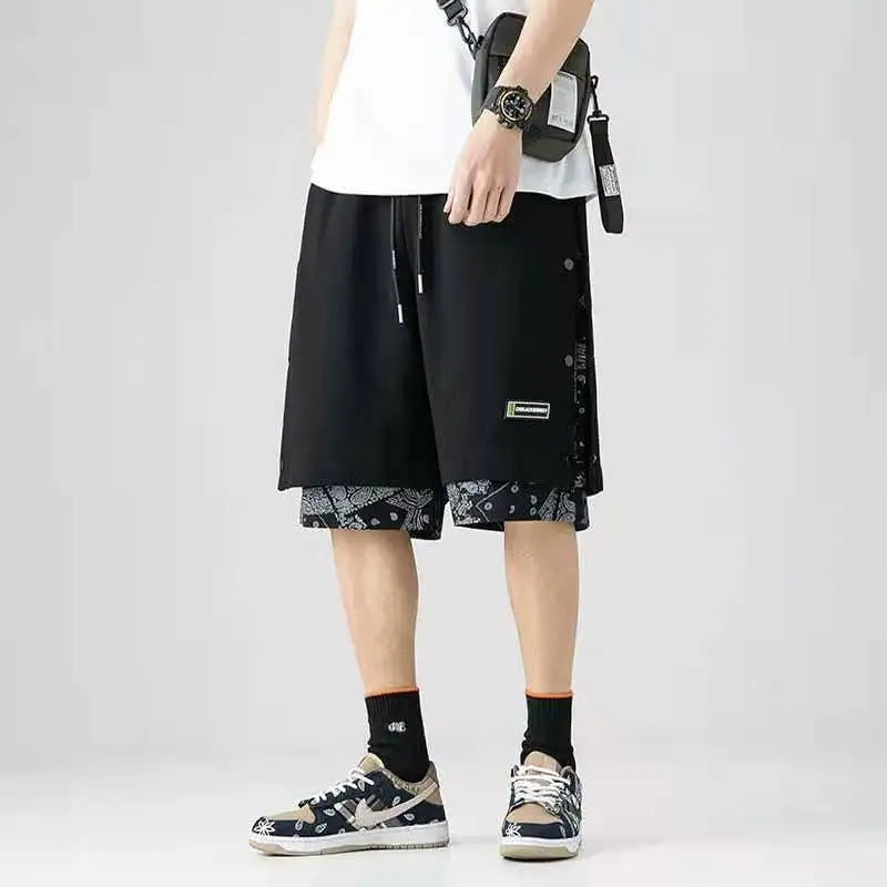 Fashion Men Printed Shorts Summer Casual Sports Basketball Shorts Baggy Men Jogging Clothes Punk Style Streetwear