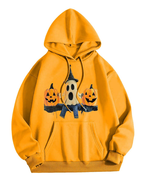 Loose Fit Hoodie Sweatshirt Pumpkin Halloween Men's Fashion Casual Comfortable Streetwear Style China Made Clothing